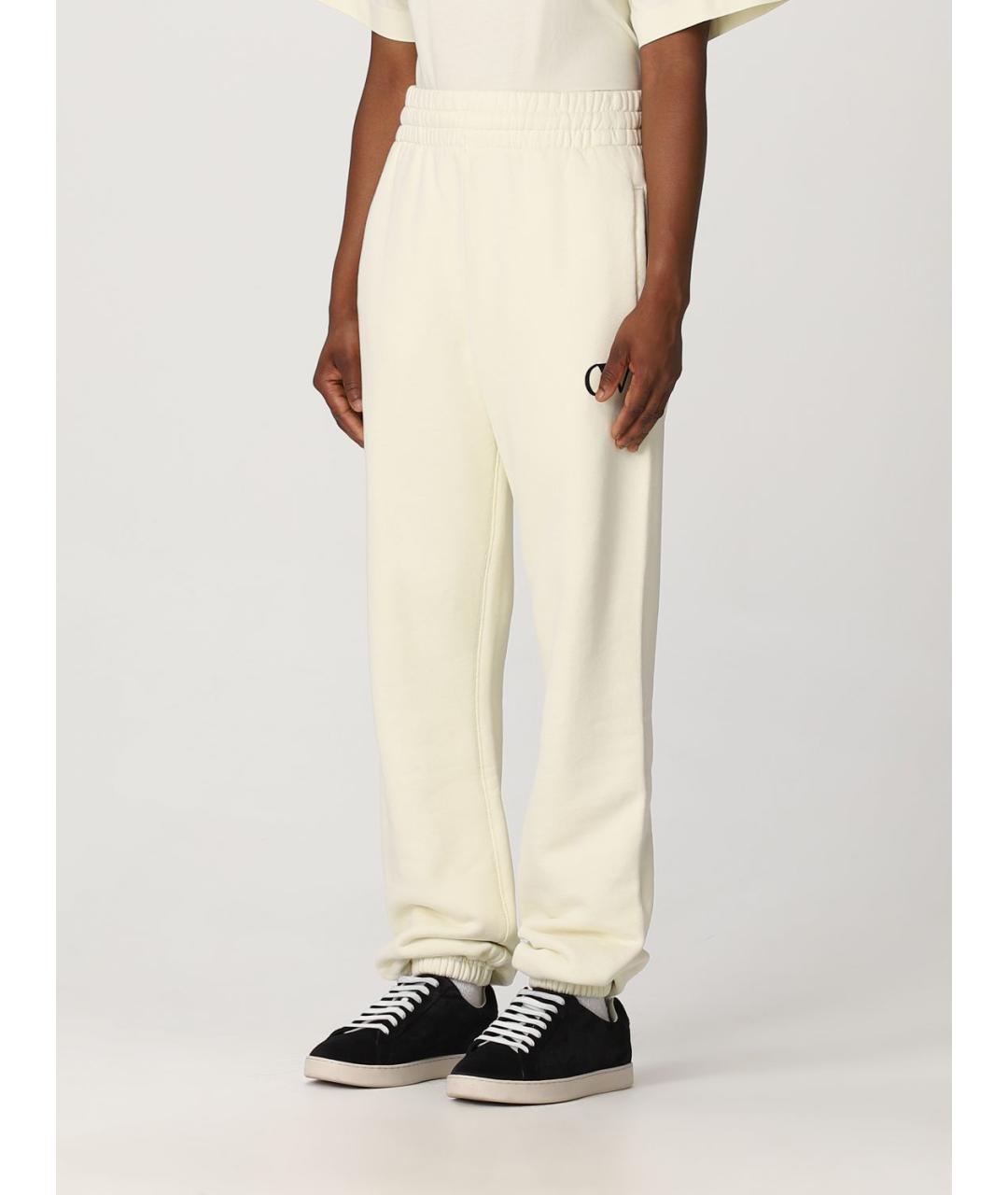 OFF-WHITE Белые хлопковые прямые брюки, фото 5