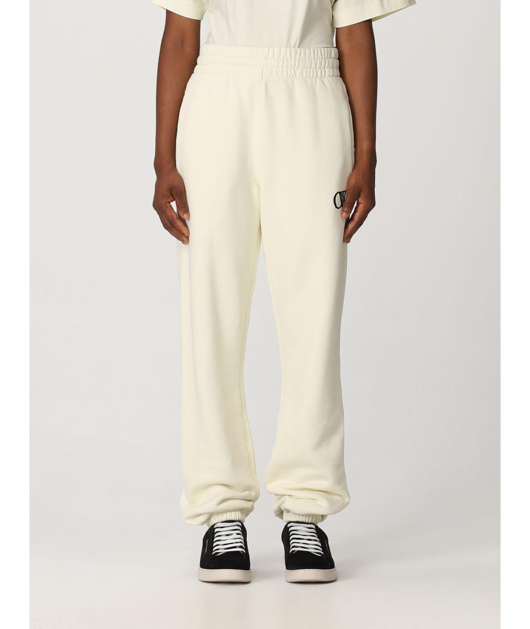 OFF-WHITE Белые хлопковые прямые брюки, фото 2