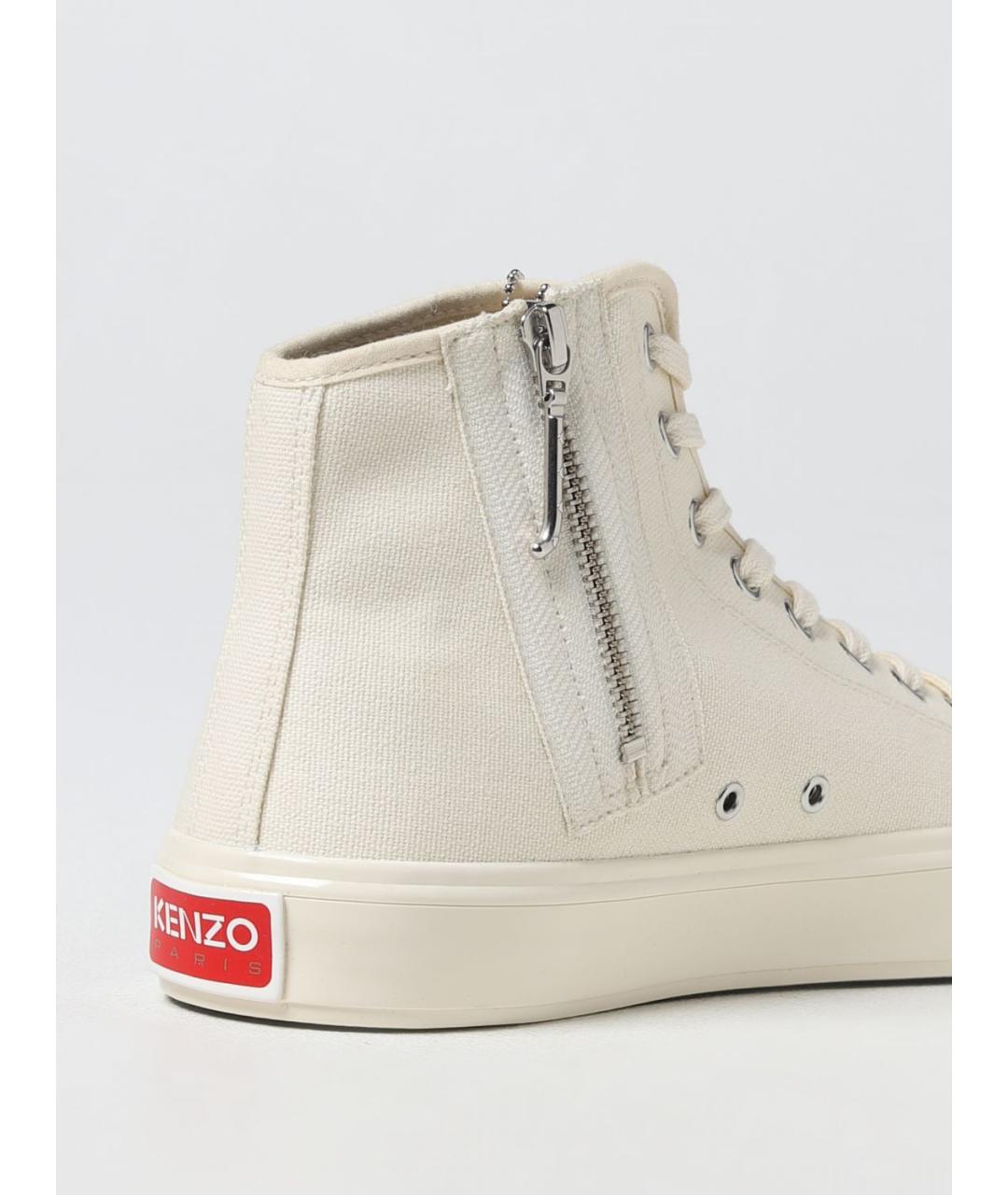 KENZO Белые текстильные высокие кроссовки / кеды, фото 3