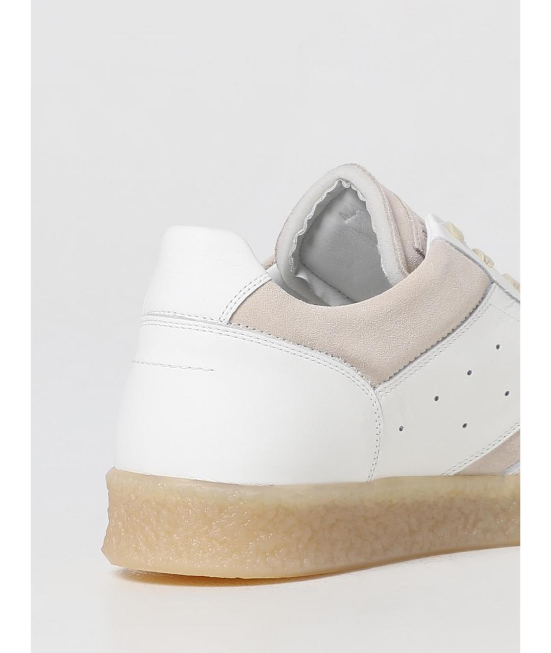 MM6 MAISON MARGIELA Белые кожаные низкие кроссовки / кеды, фото 3