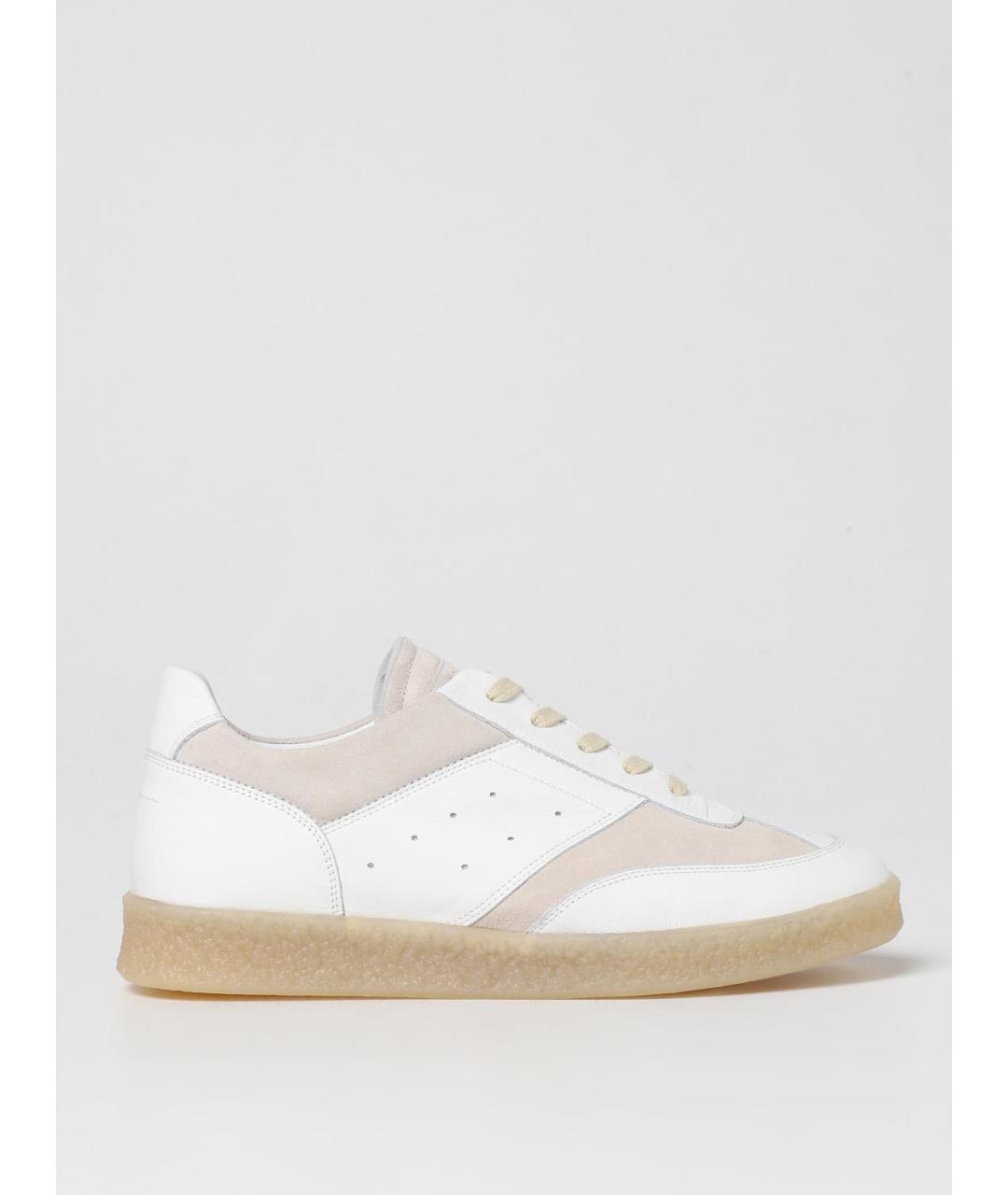 MM6 MAISON MARGIELA Белые кожаные низкие кроссовки / кеды, фото 5