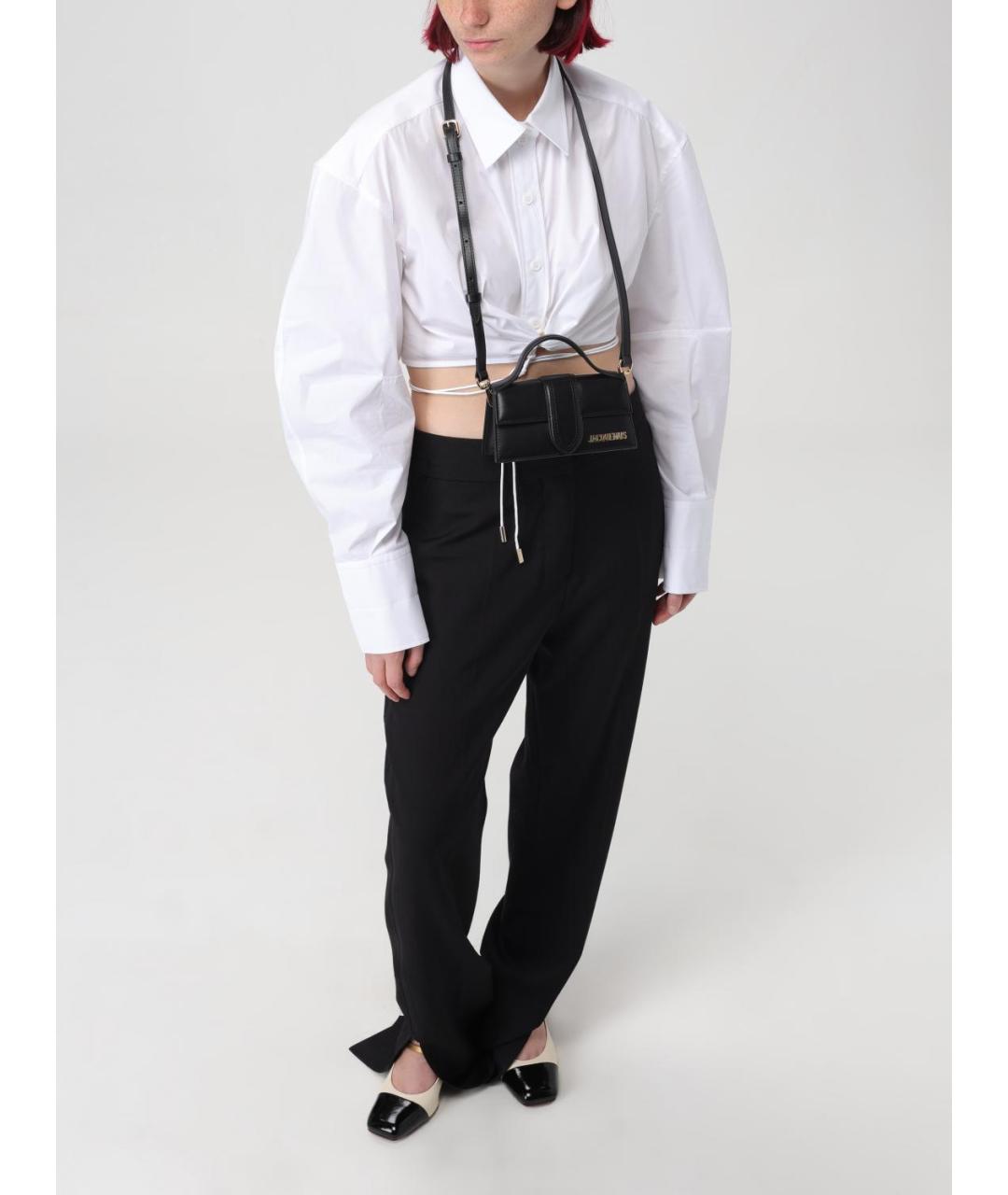 JACQUEMUS Черные шерстяные прямые брюки, фото 3