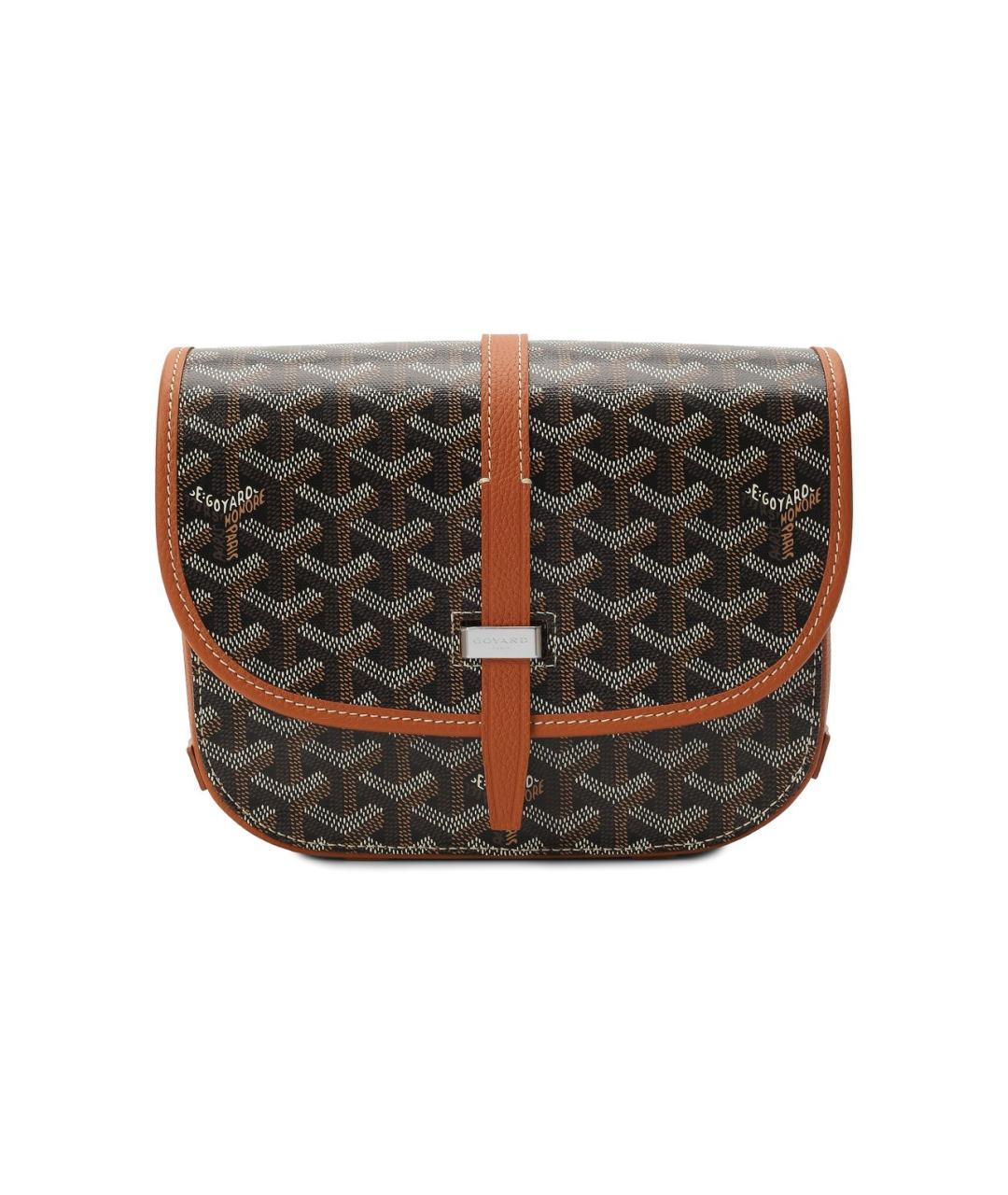 GOYARD Коричневая кожаная сумка на плечо, фото 1
