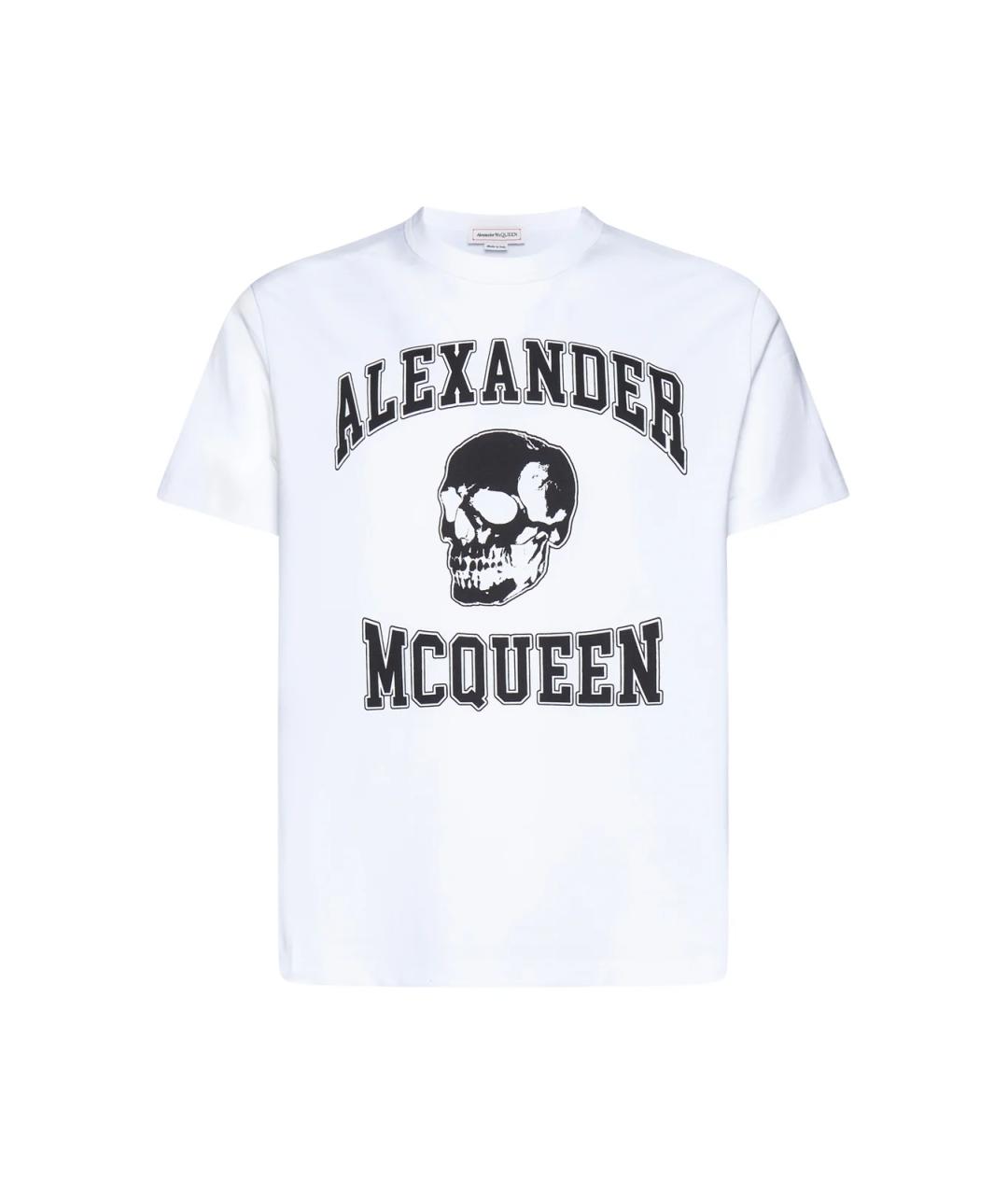 ALEXANDER MCQUEEN Белая хлопковая футболка, фото 1