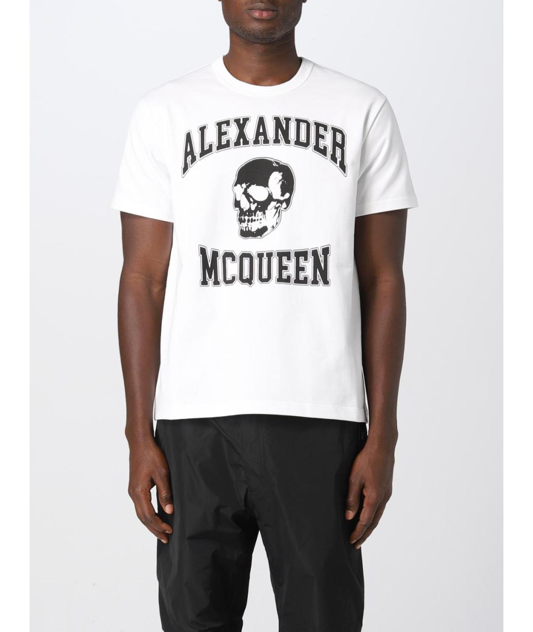 ALEXANDER MCQUEEN Белая хлопковая футболка, фото 2