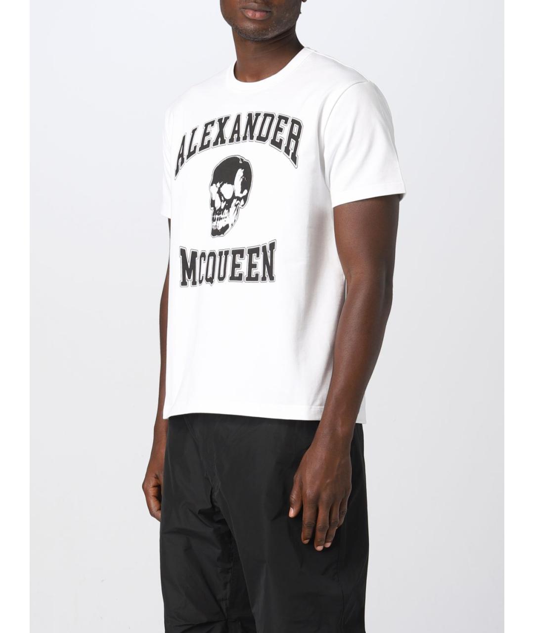 ALEXANDER MCQUEEN Белая хлопковая футболка, фото 5