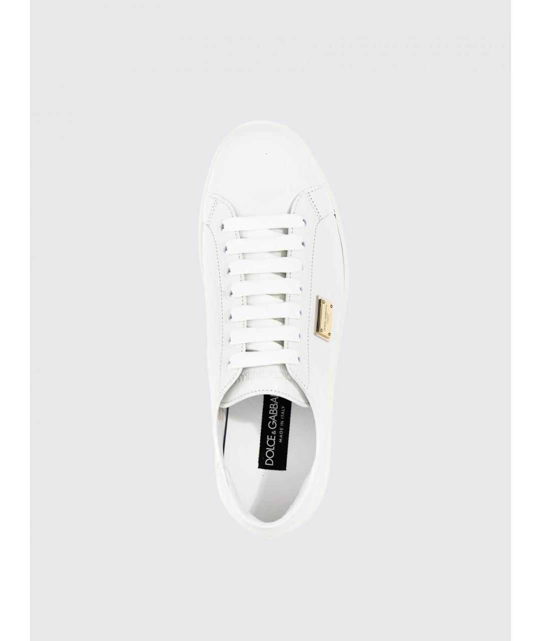 DOLCE&GABBANA Белые кожаные низкие кроссовки / кеды, фото 3