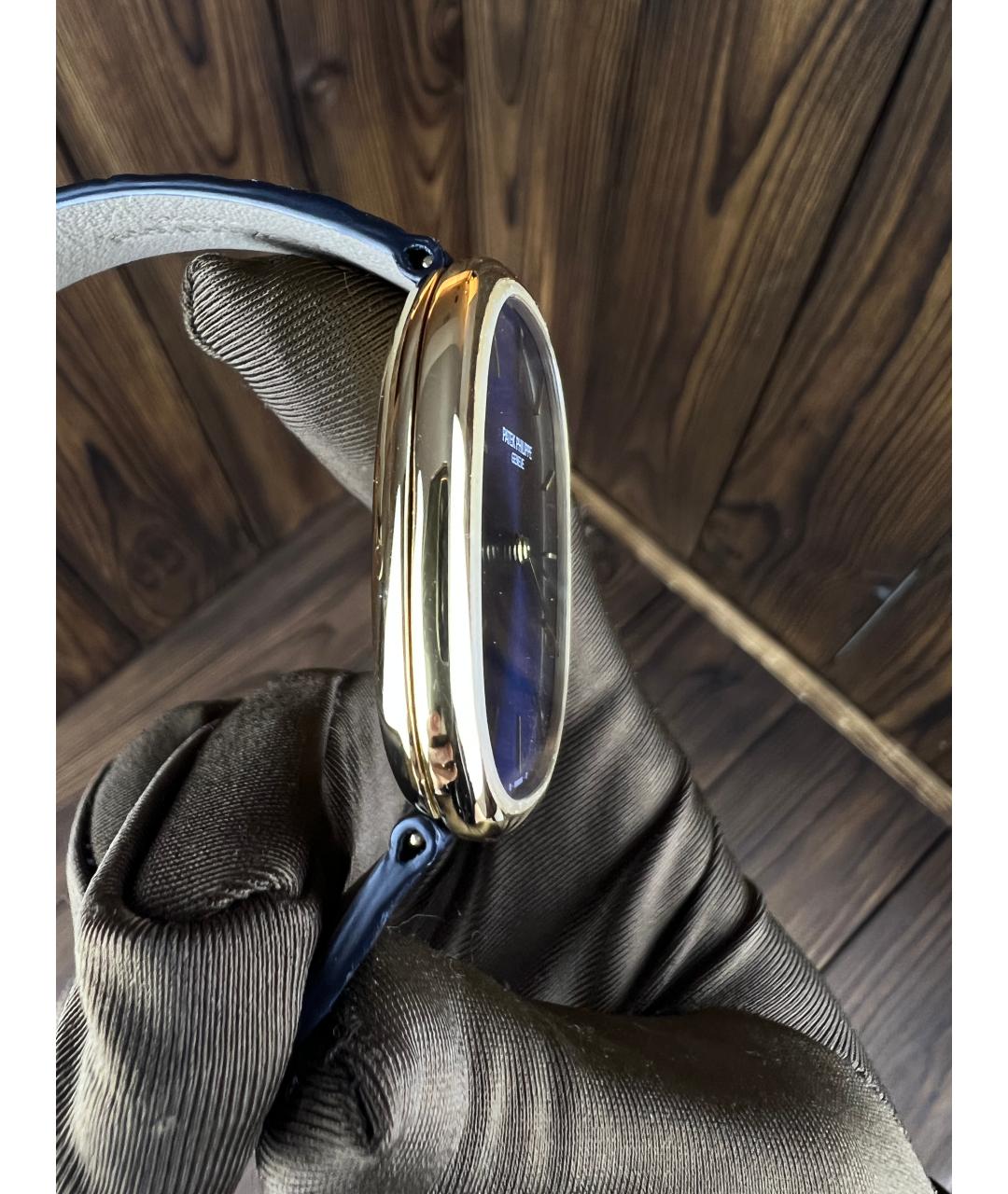 PATEK PHILIPPE Темно-синие часы из желтого золота, фото 5