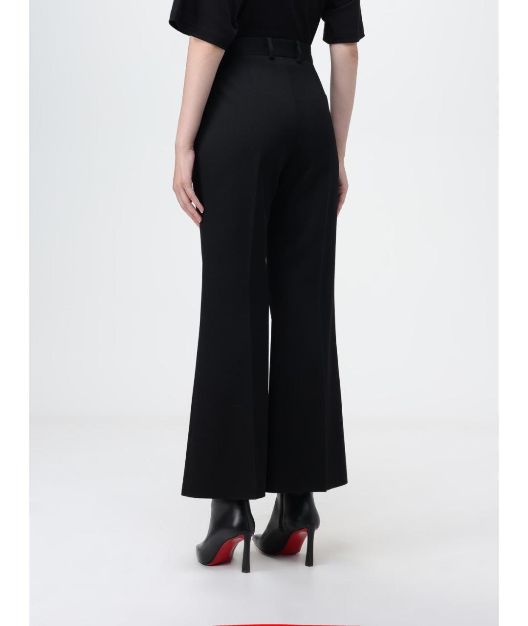 LANVIN Черные шерстяные прямые брюки, фото 3