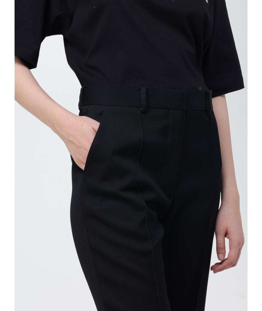 LANVIN Черные шерстяные прямые брюки, фото 5