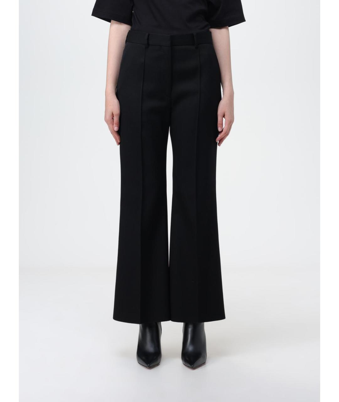 LANVIN Черные шерстяные прямые брюки, фото 2