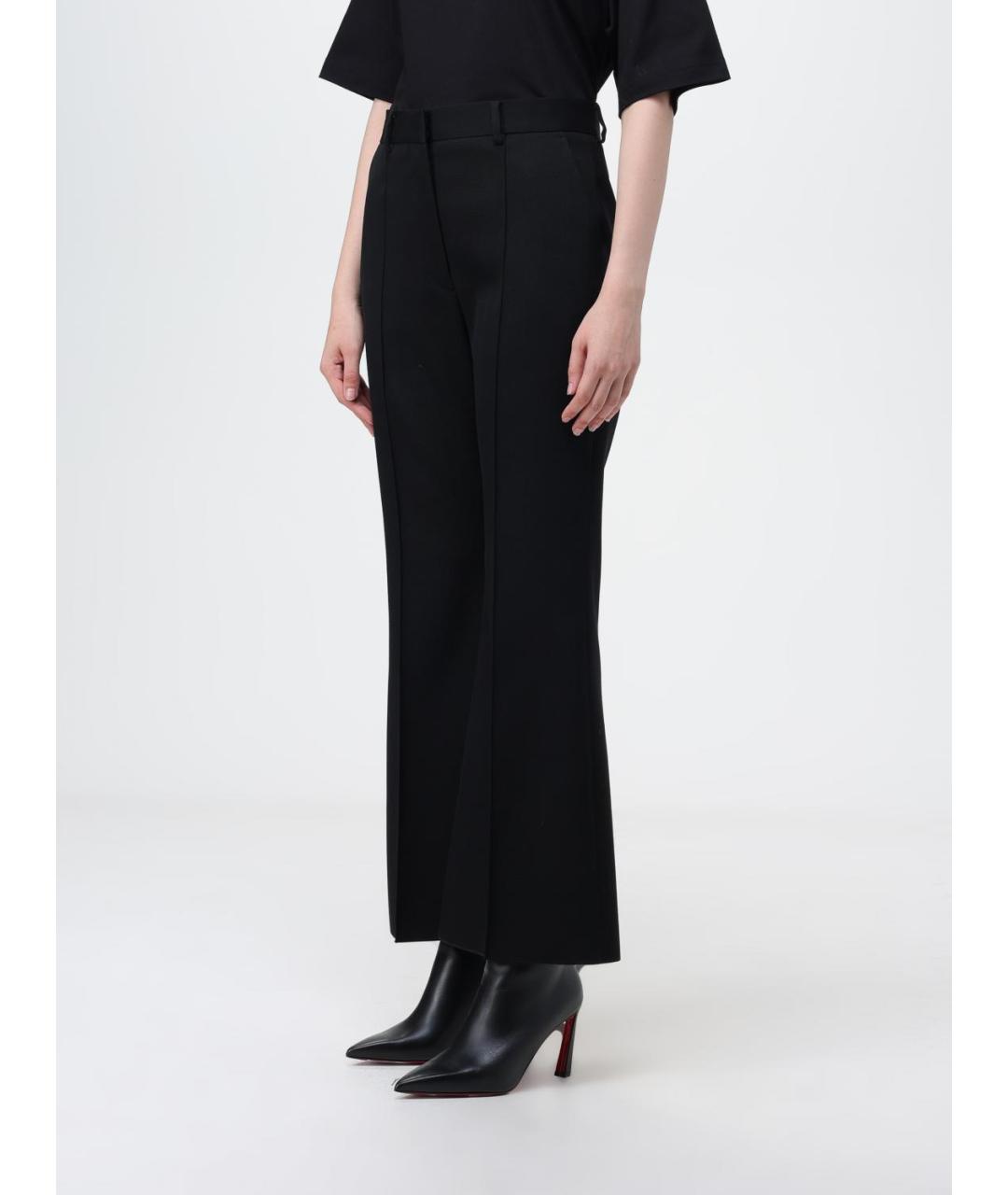 LANVIN Черные шерстяные прямые брюки, фото 4