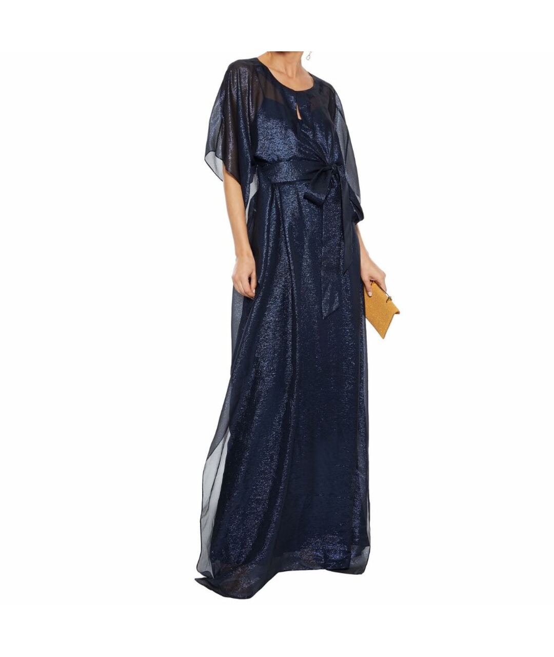 OSCAR DE LA RENTA Синее шелковое вечернее платье, фото 2