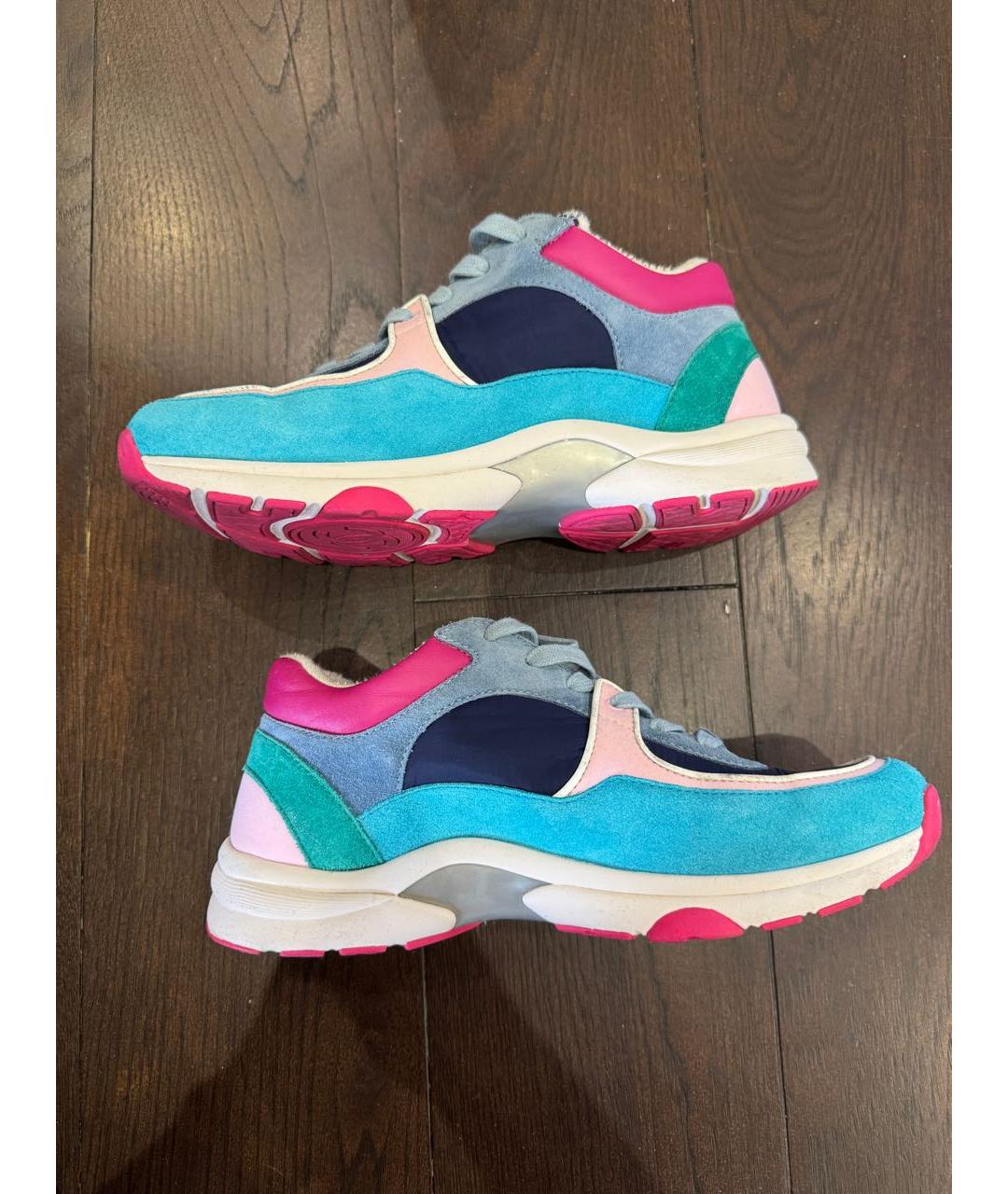 CHANEL Мульти замшевые кроссовки, фото 8