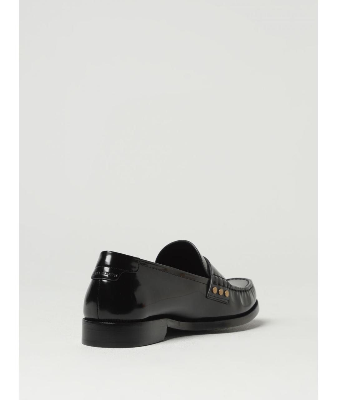 SAINT LAURENT Черные кожаные лоферы, фото 3