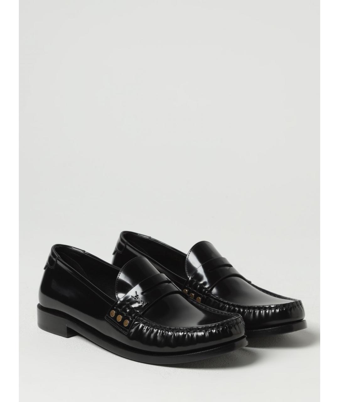 SAINT LAURENT Черные кожаные лоферы, фото 2