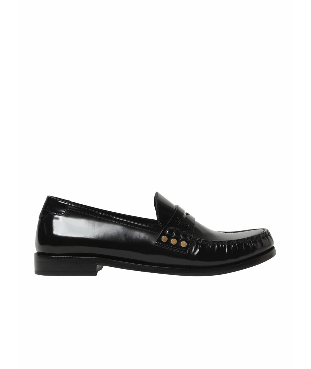 SAINT LAURENT Черные кожаные лоферы, фото 1