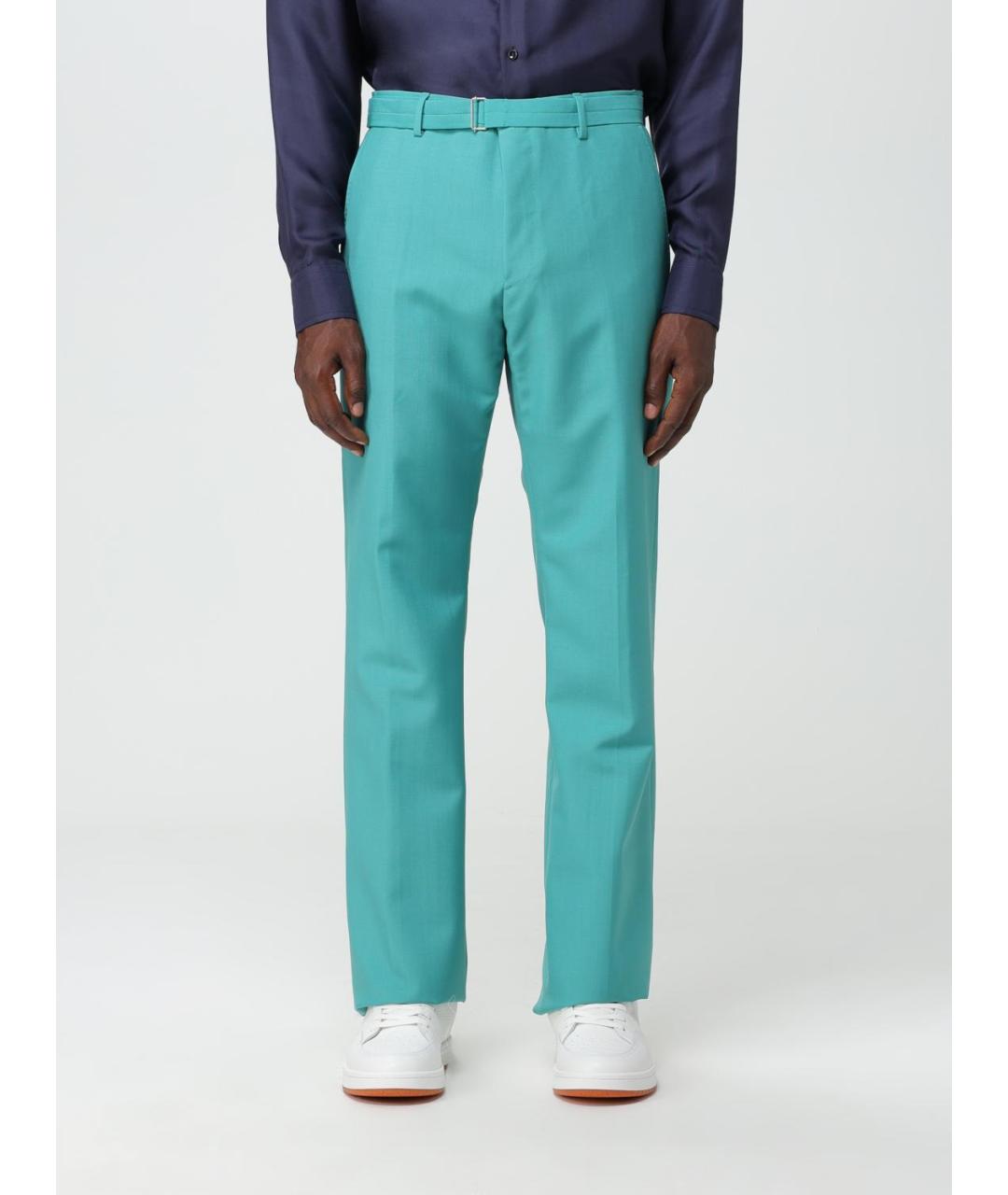 LANVIN Бирюзовые повседневные брюки, фото 2