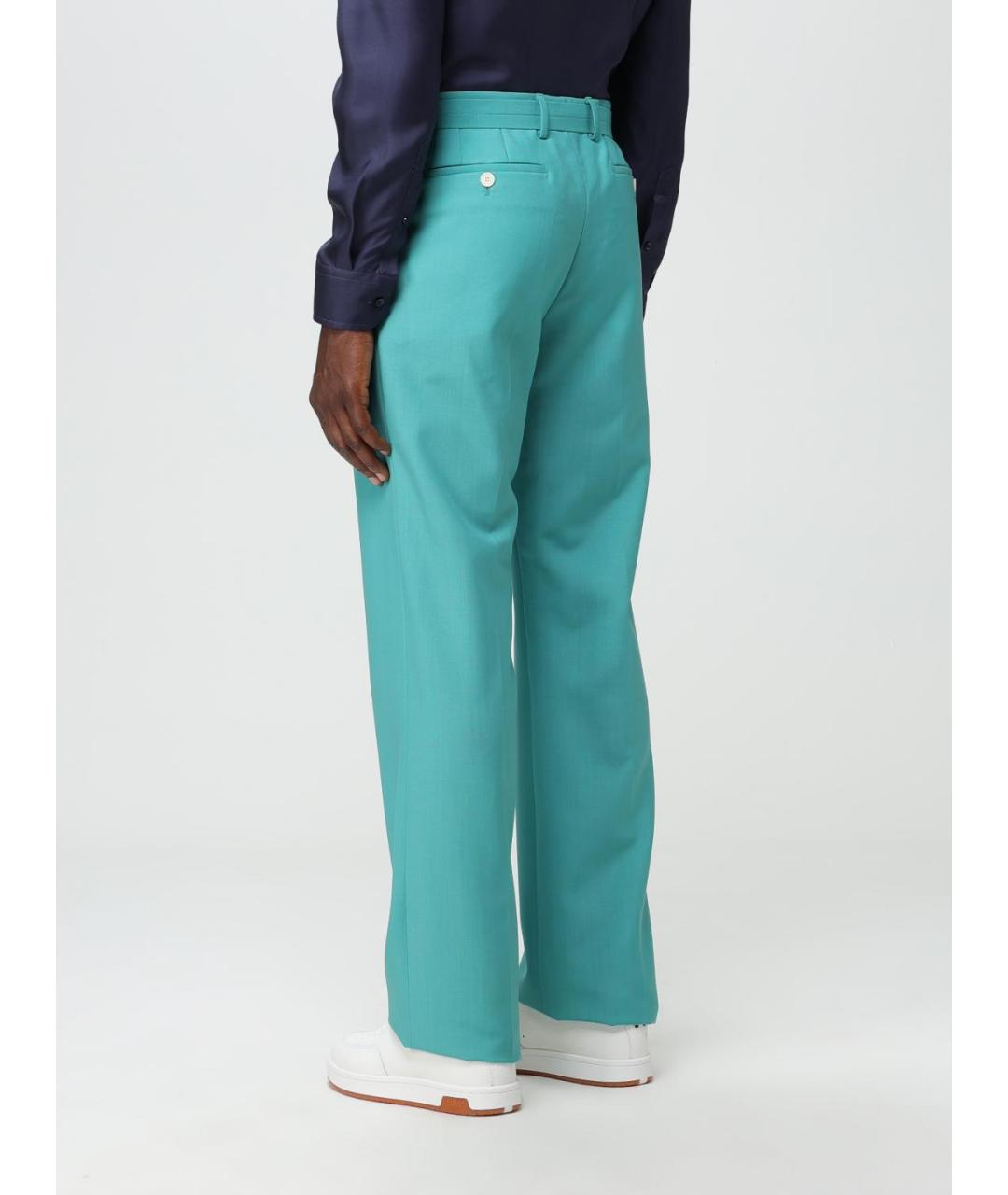 LANVIN Бирюзовые повседневные брюки, фото 4