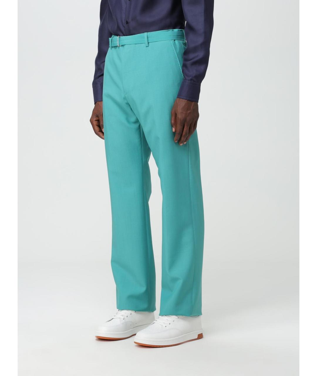 LANVIN Бирюзовые повседневные брюки, фото 5