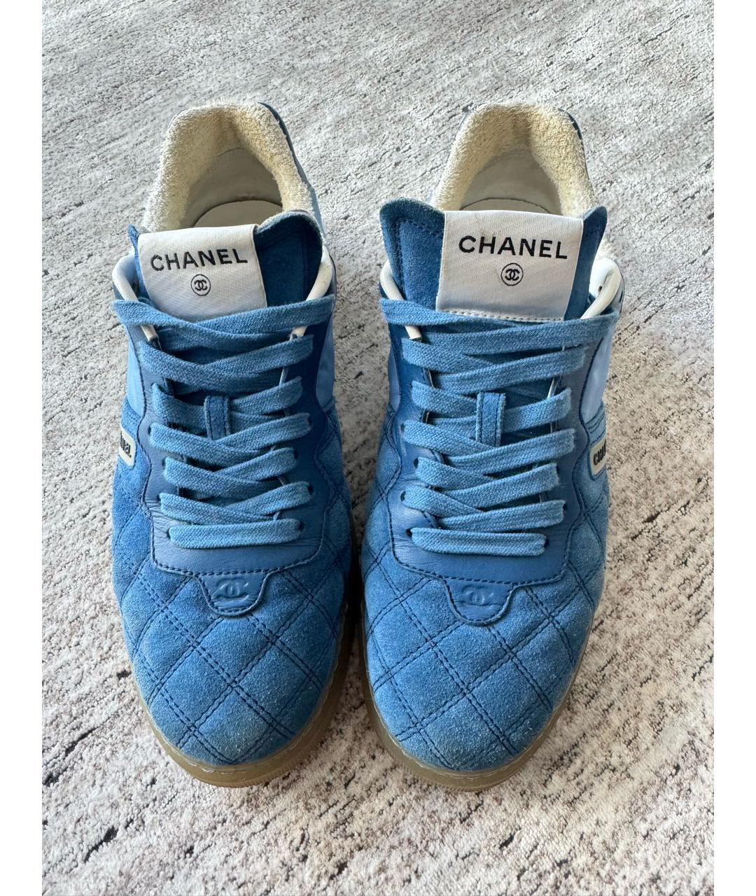 CHANEL Синие замшевые кроссовки, фото 2