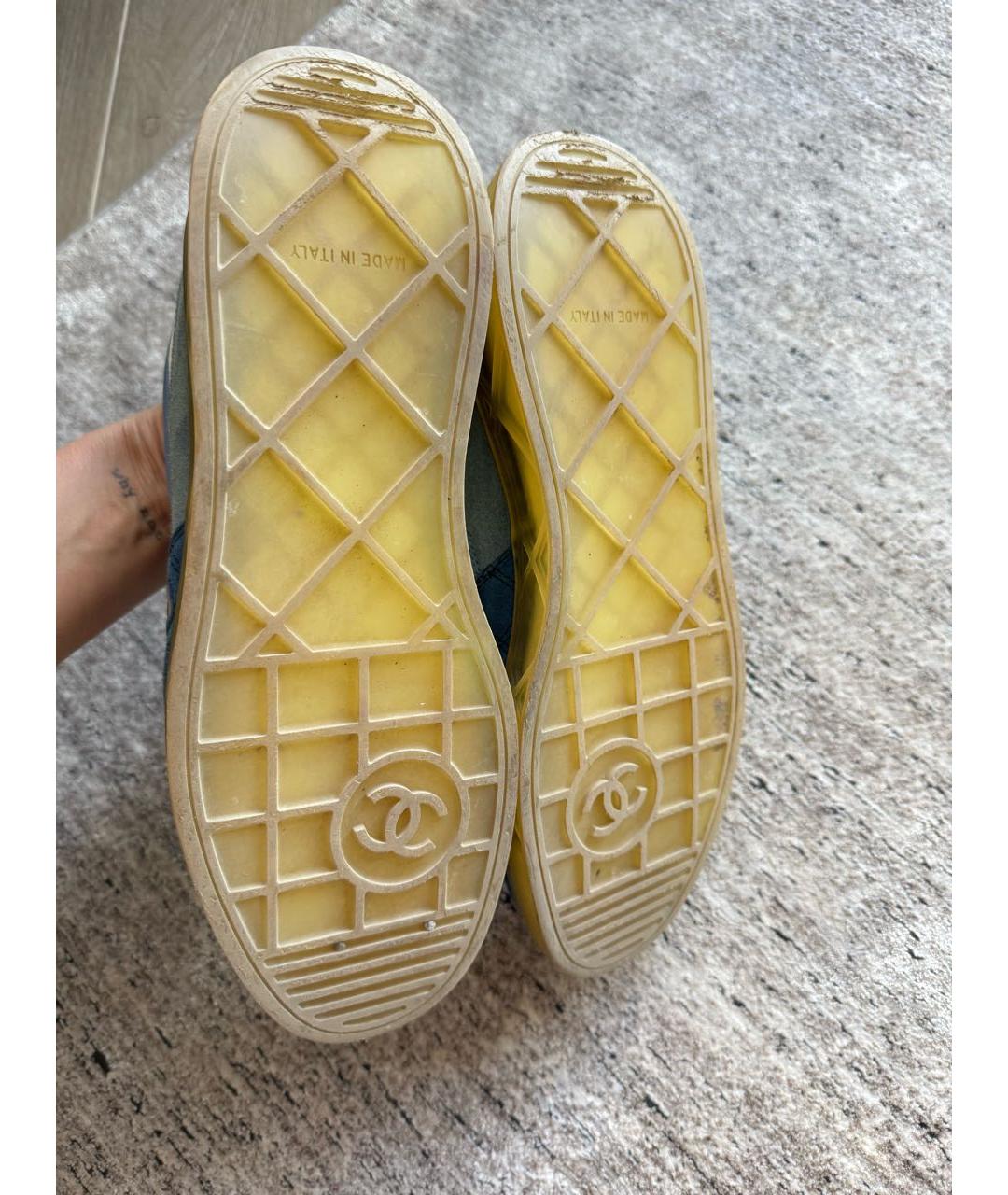 CHANEL Синие замшевые кроссовки, фото 7