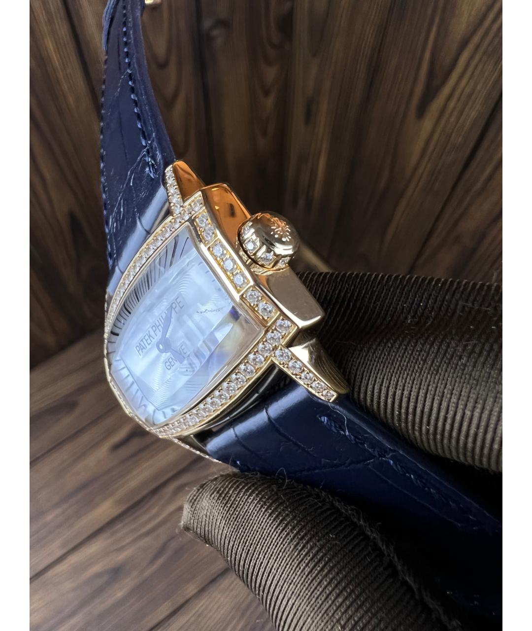 PATEK PHILIPPE Темно-синие часы из желтого золота, фото 4