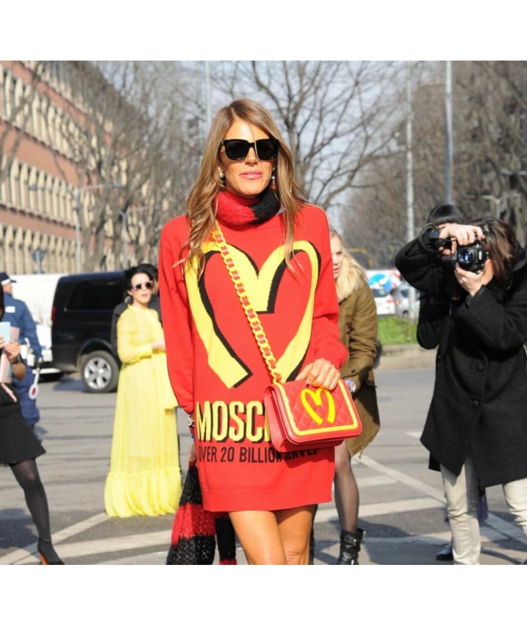 MOSCHINO Красное кашемировое повседневное платье, фото 3