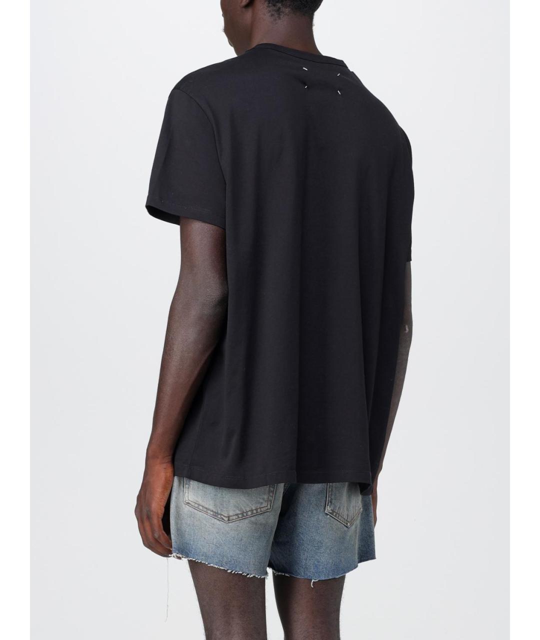 MAISON MARGIELA Черная хлопковая футболка, фото 4
