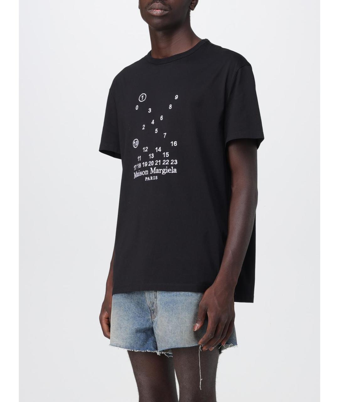 MAISON MARGIELA Черная хлопковая футболка, фото 5