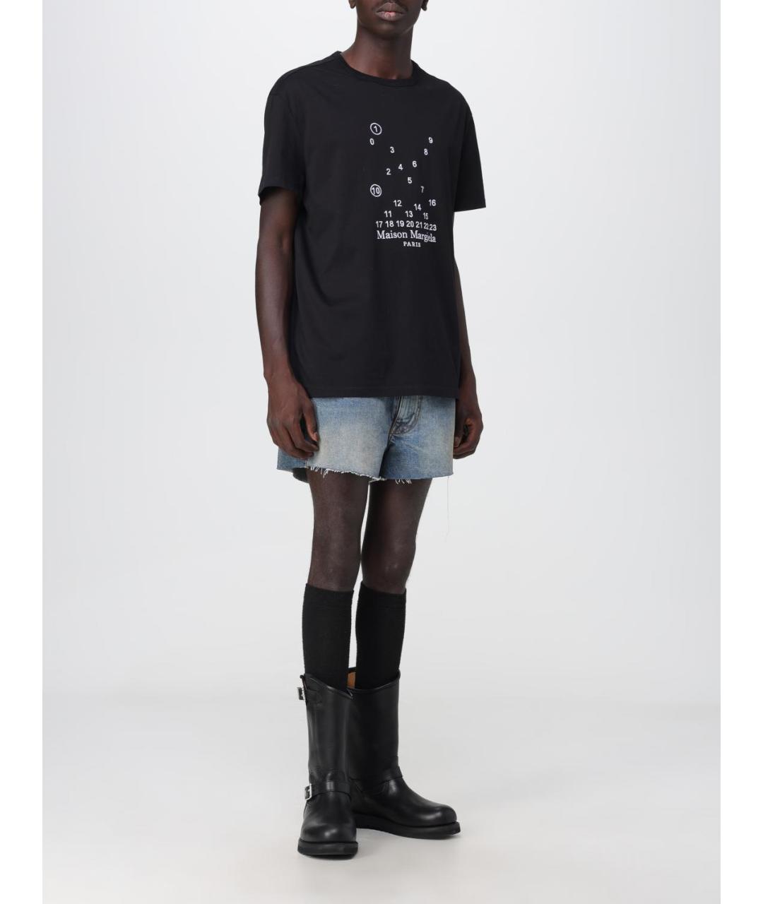 MAISON MARGIELA Черная хлопковая футболка, фото 3