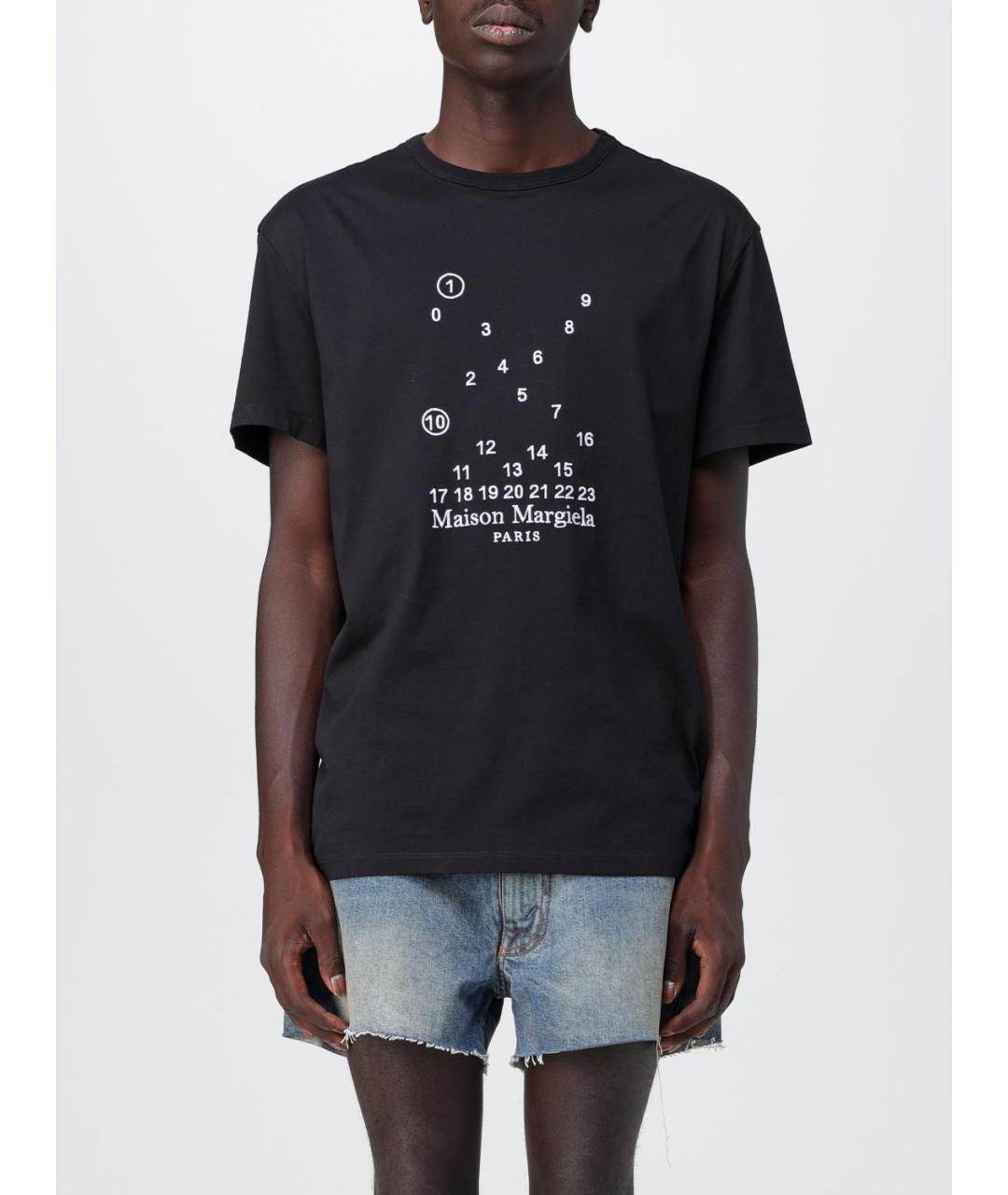 MAISON MARGIELA Черная хлопковая футболка, фото 2