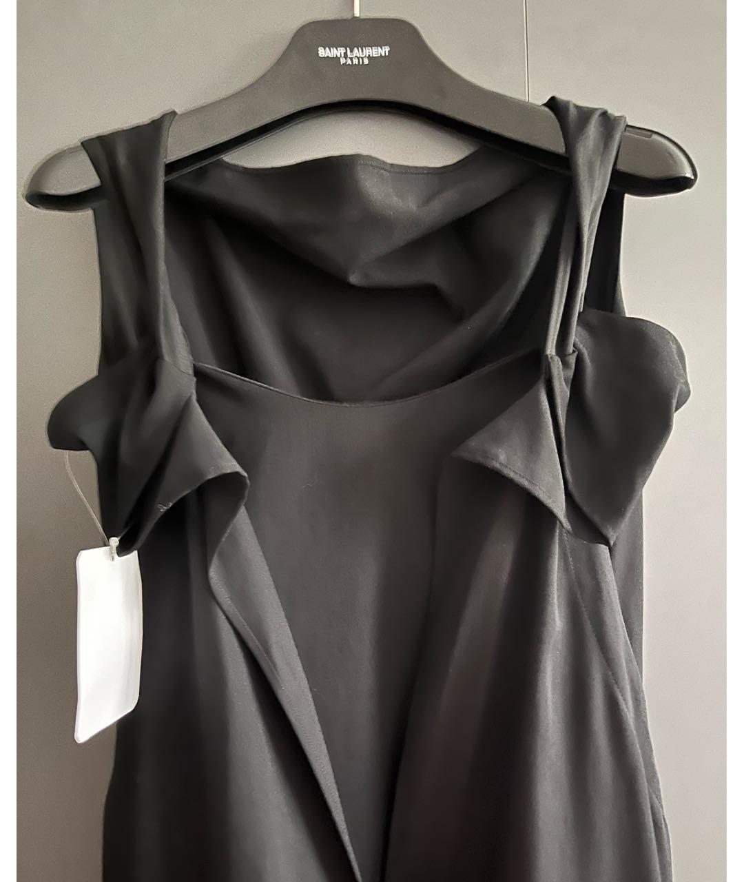 YOHJI YAMAMOTO Черное шерстяное повседневное платье, фото 3
