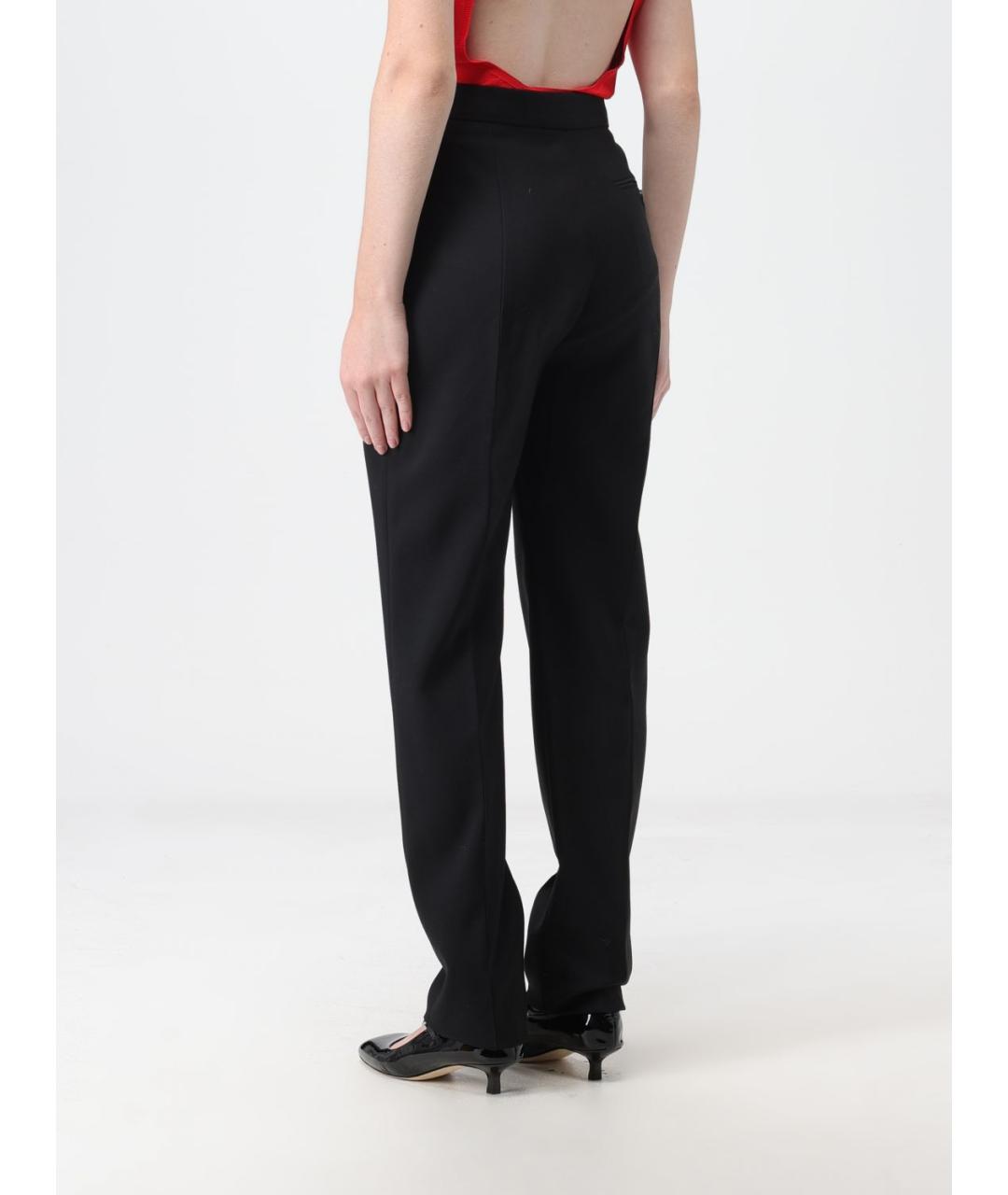 ALEXANDER MCQUEEN Черные шерстяные прямые брюки, фото 4