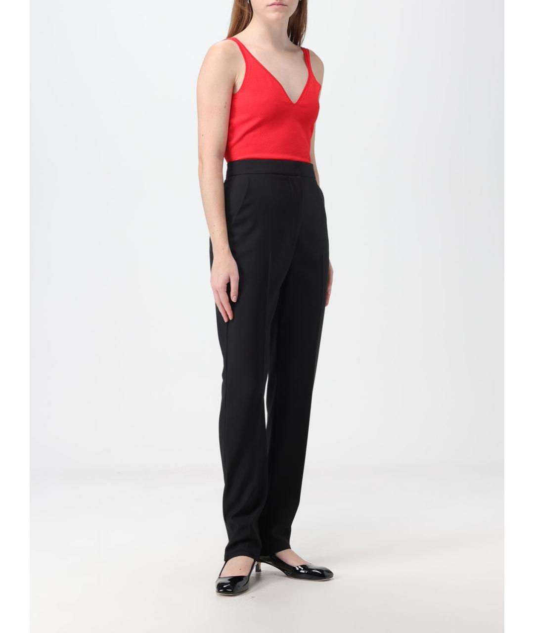 ALEXANDER MCQUEEN Черные шерстяные прямые брюки, фото 3