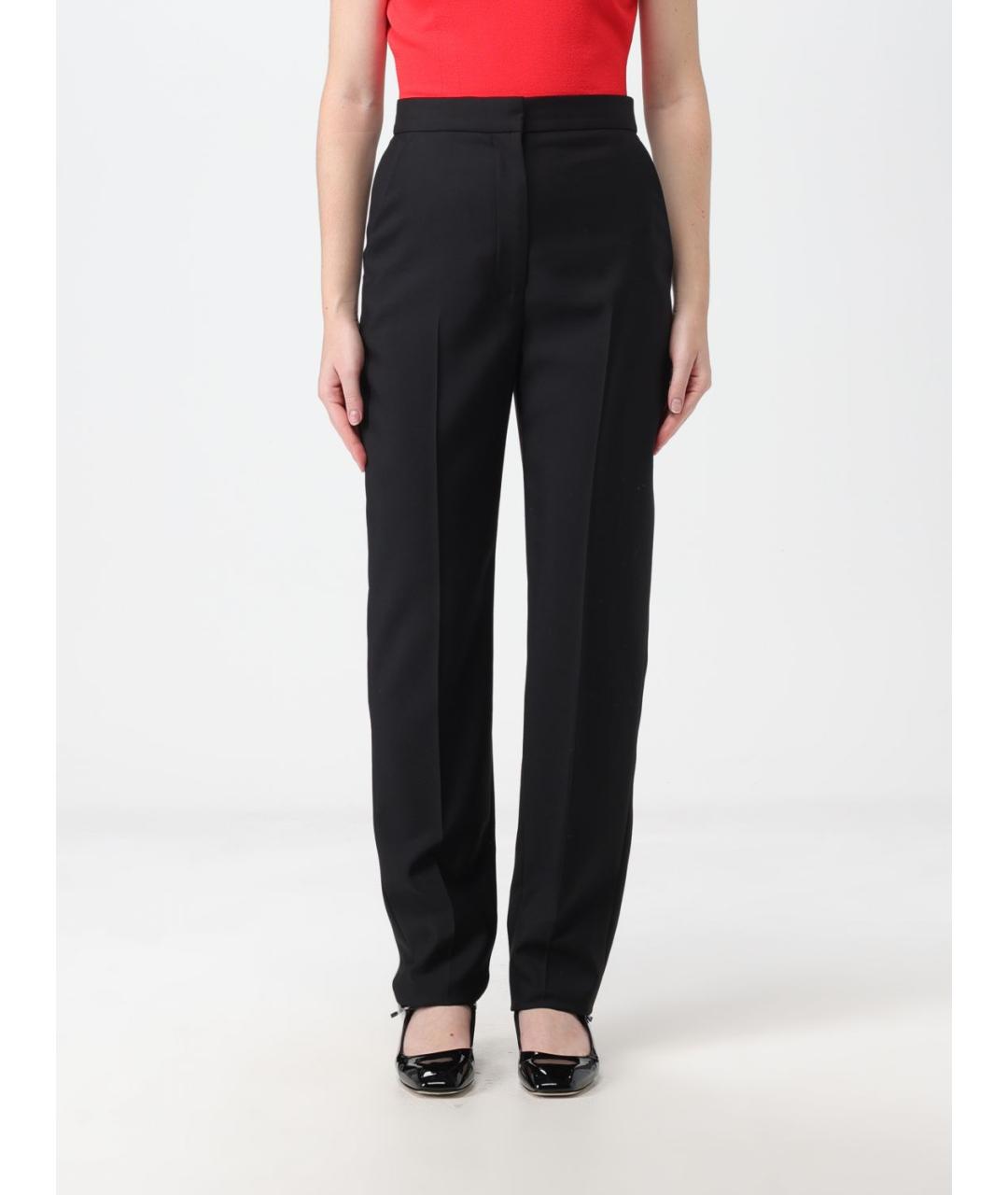 ALEXANDER MCQUEEN Черные шерстяные прямые брюки, фото 2