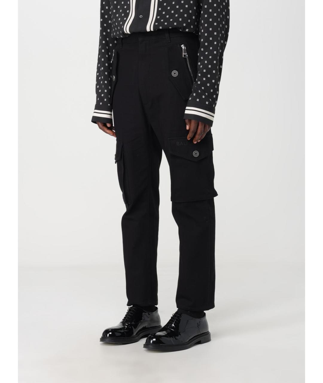 BALMAIN Черные хлопковые повседневные брюки, фото 5