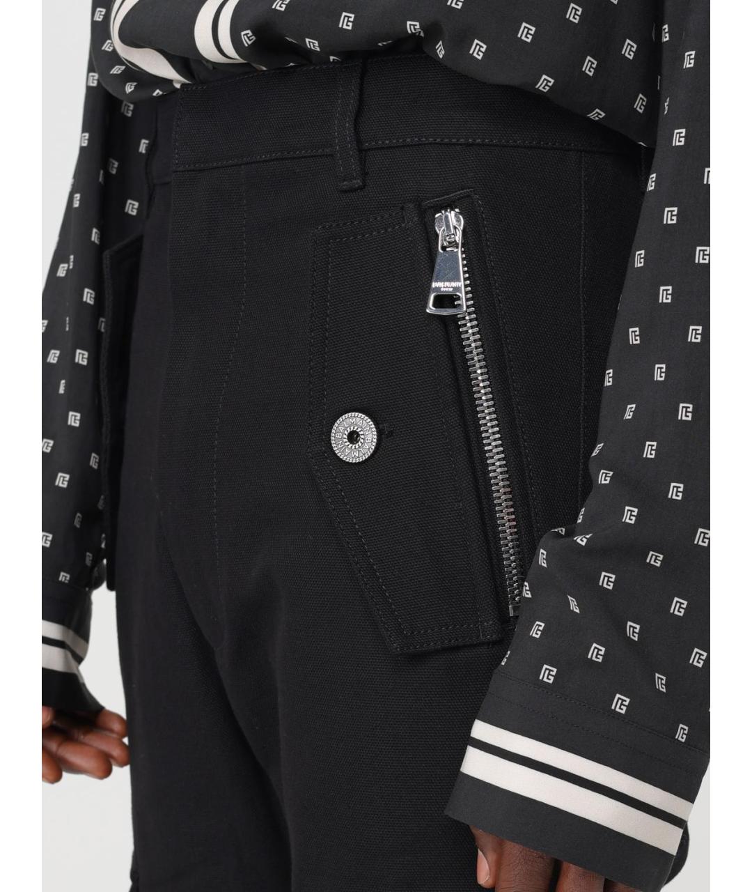 BALMAIN Черные хлопковые повседневные брюки, фото 6