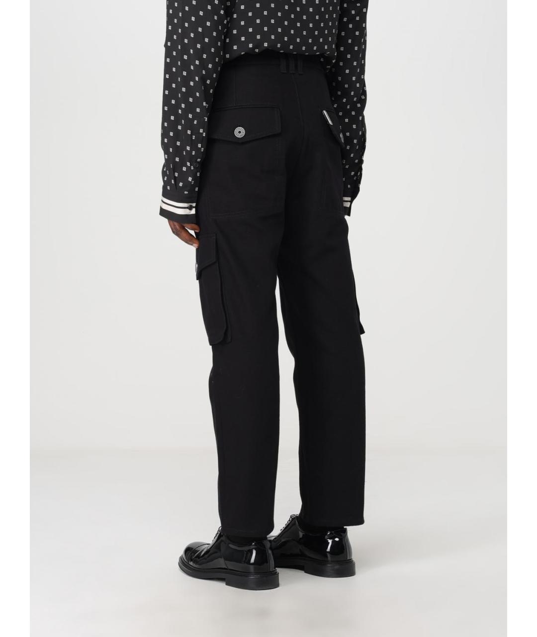 BALMAIN Черные хлопковые повседневные брюки, фото 4