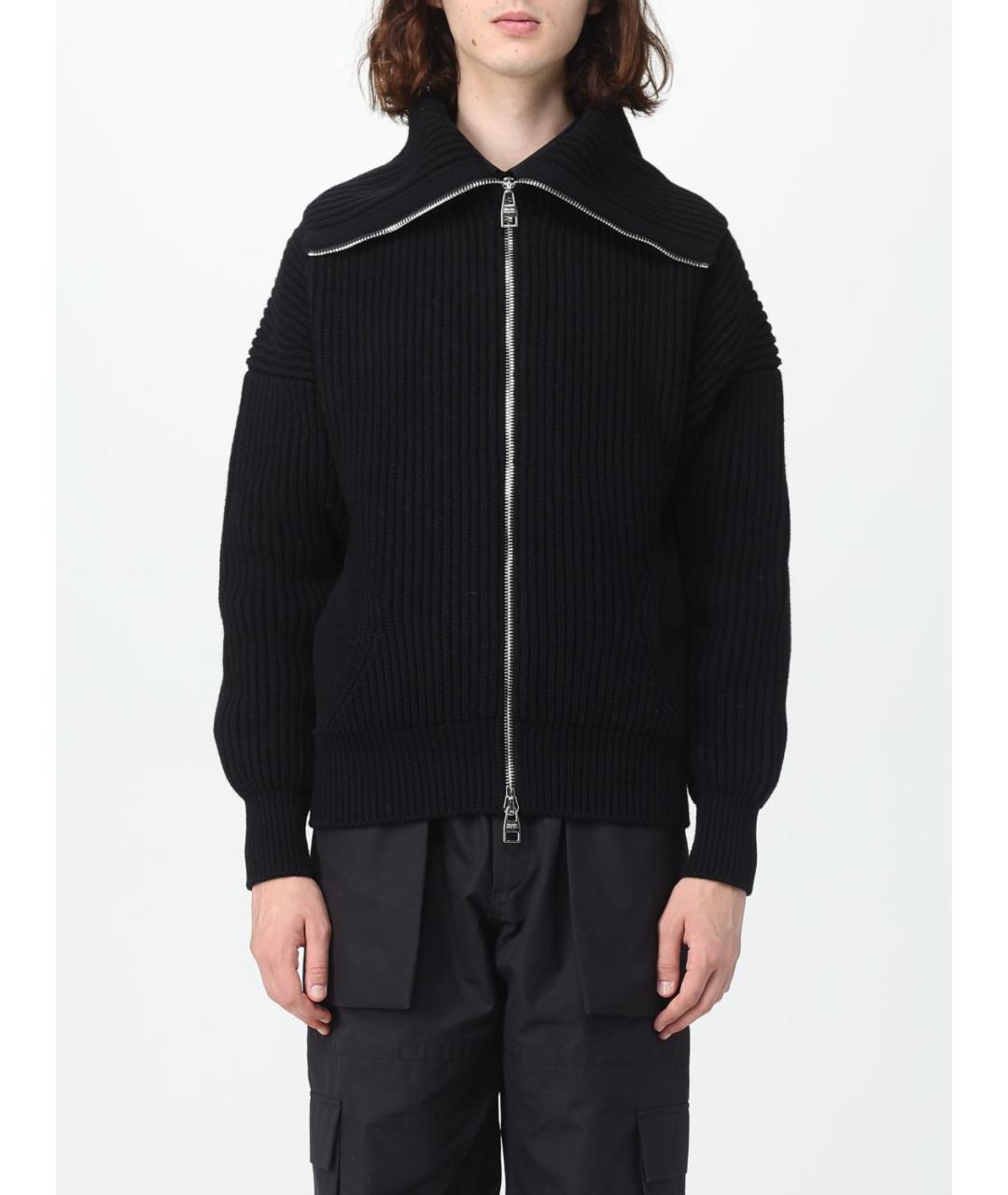 ALEXANDER MCQUEEN Черный шерстяной кардиган, фото 2