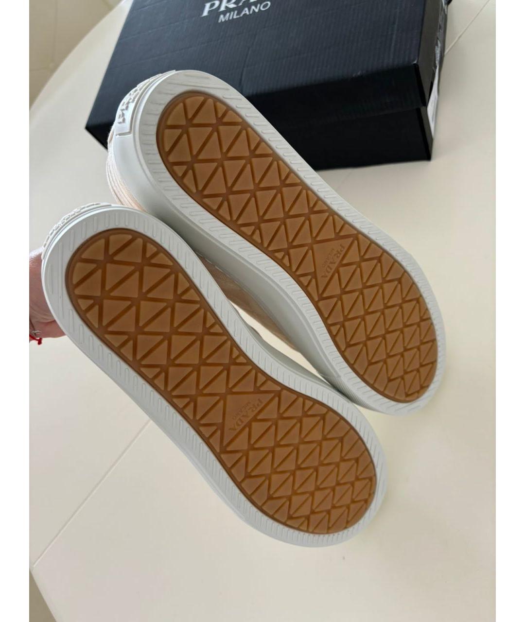 PRADA Бежевые кеды, фото 4