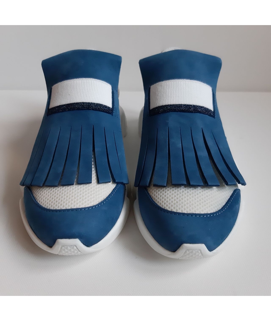 LORENA ANTONIAZZI Голубые кожаные кроссовки, фото 2