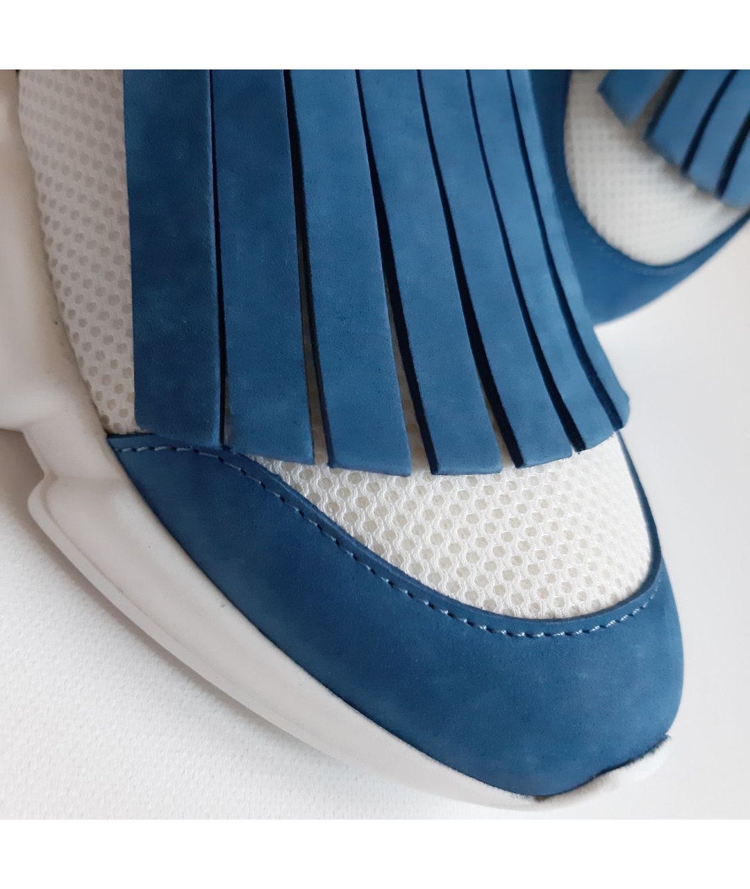 LORENA ANTONIAZZI Голубые кожаные кроссовки, фото 6