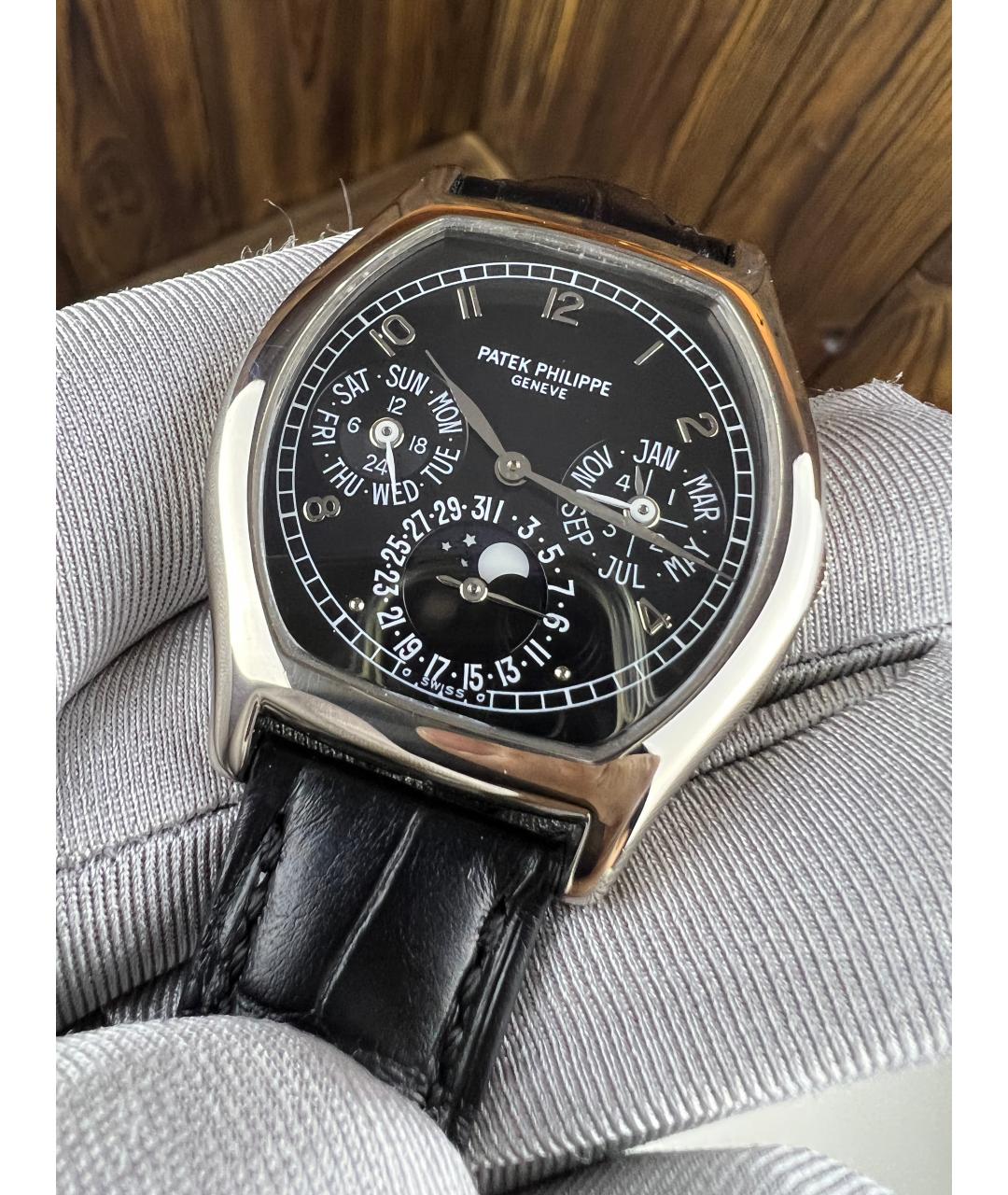 PATEK PHILIPPE Черные часы из белого золота, фото 3