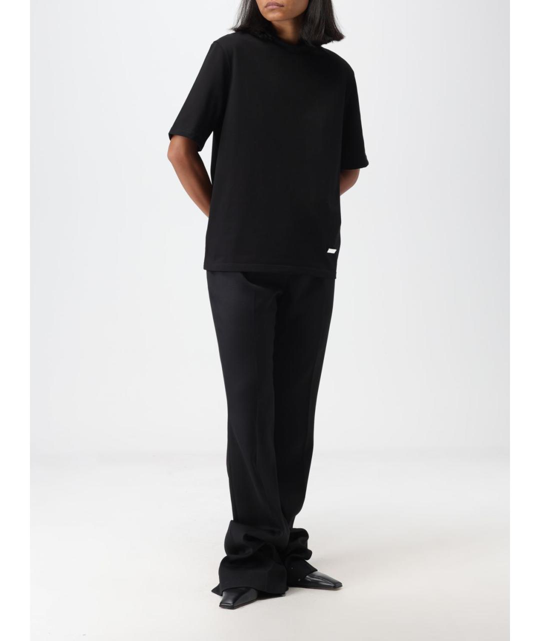 JIL SANDER Черная хлопковая футболка, фото 3