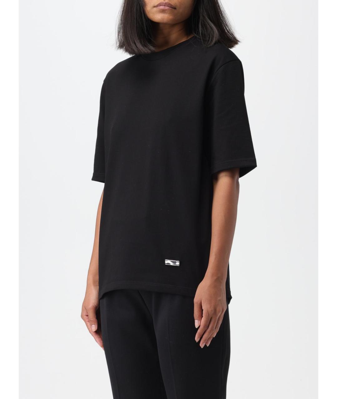 JIL SANDER Черная хлопковая футболка, фото 5