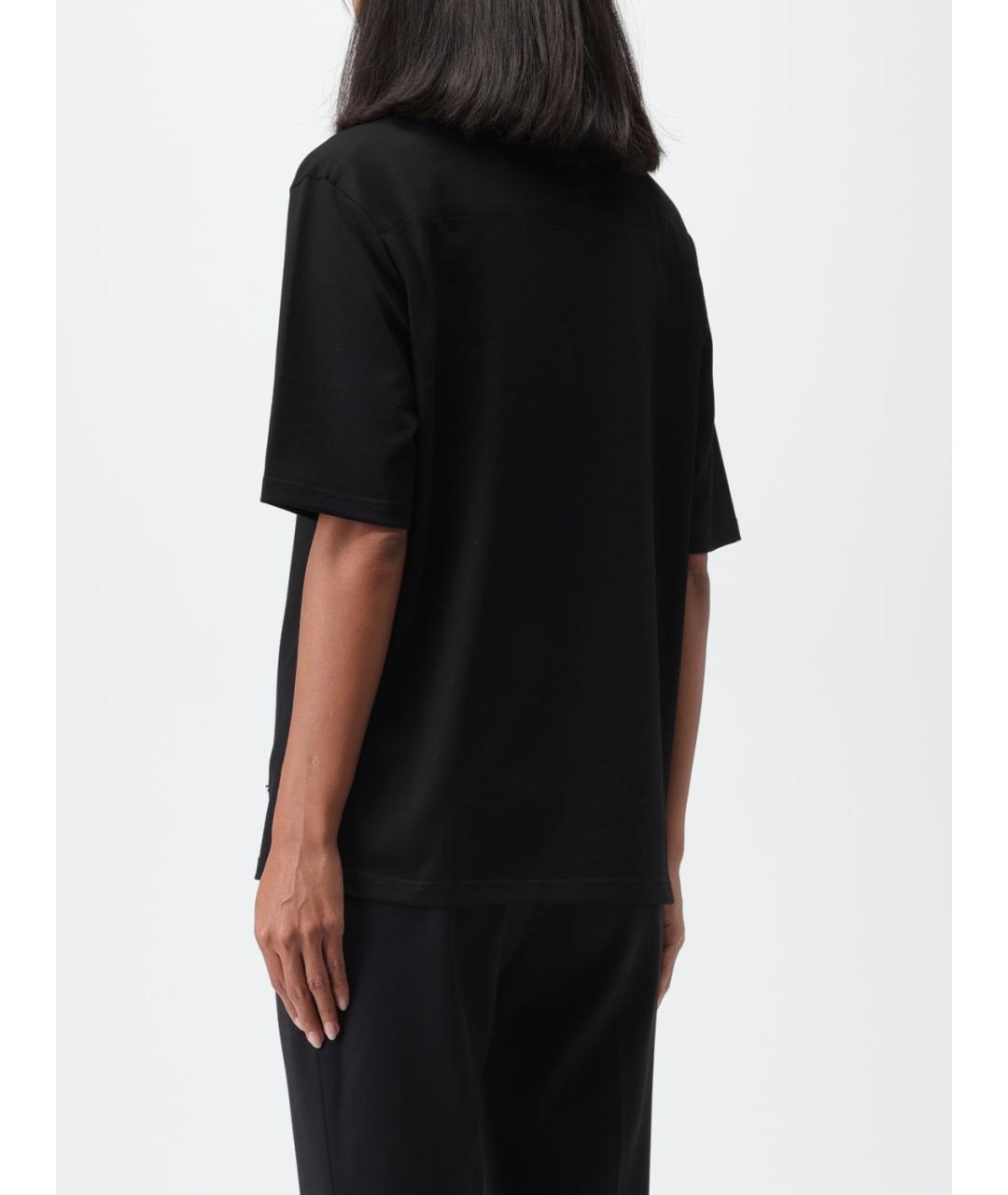 JIL SANDER Черная хлопковая футболка, фото 4