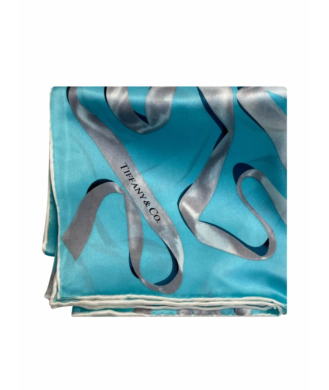 TIFFANY&CO Бирюзовый шелковый платок, фото 1