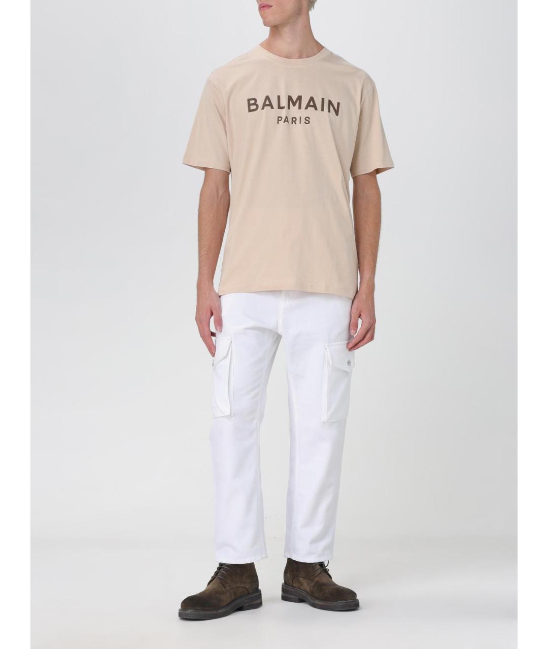 BALMAIN Белые хлопковые повседневные брюки, фото 3