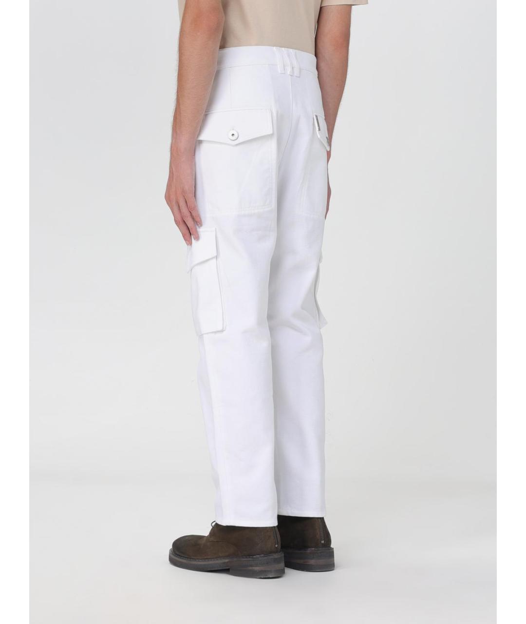 BALMAIN Белые хлопковые повседневные брюки, фото 4